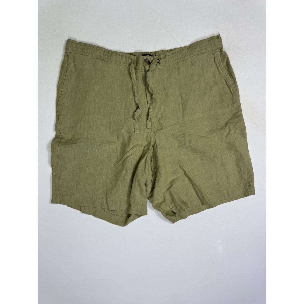 Club Room Luxury 100% Linen Shorts Mens 2XL Drawstring Beach Resort Summer Beige